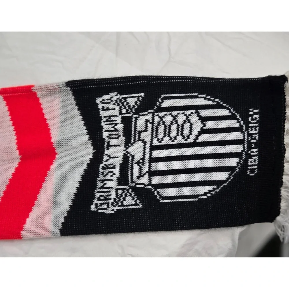 Vintage Grimsby Town FC Soccer Scarf Ciba Geigy 90s English Football Blokecore